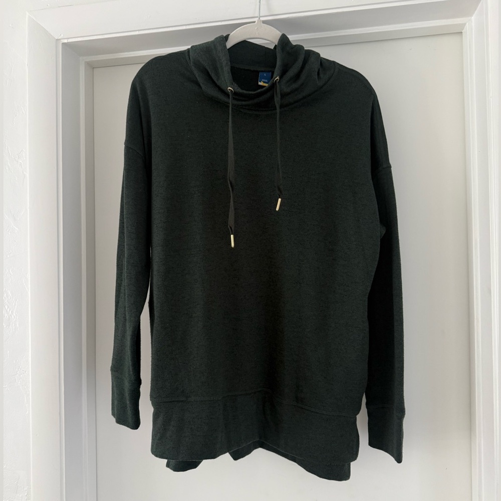 LIKE NEW Cowl Neck Sweater / Sweatshirt Dark Green with Pockets Size L